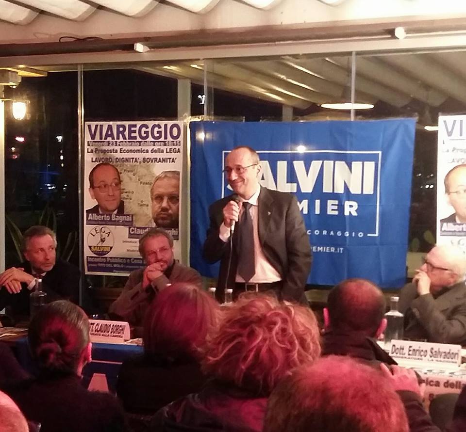 Alberto Bagnai a Viareggio per parlare di Flat Tax, Minibot, mercati .