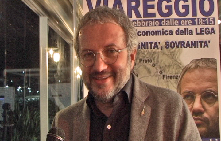Claudio Borghi, candidato Lega, al microfono di VideoNewsTV. Elezioni politiche 2018